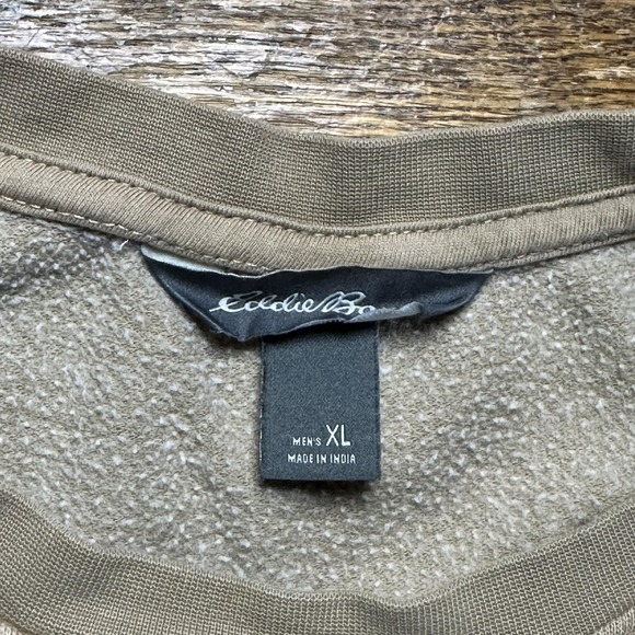 Eddie Bauer Pullover Sweater Mens XL Tan Crewneck Fleece Lined Casual Fall 2022 - Picture 6 of 14